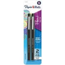 Paper Mate Flair felt tip pens, black medium 0.7mm, 2-count in retail blister
