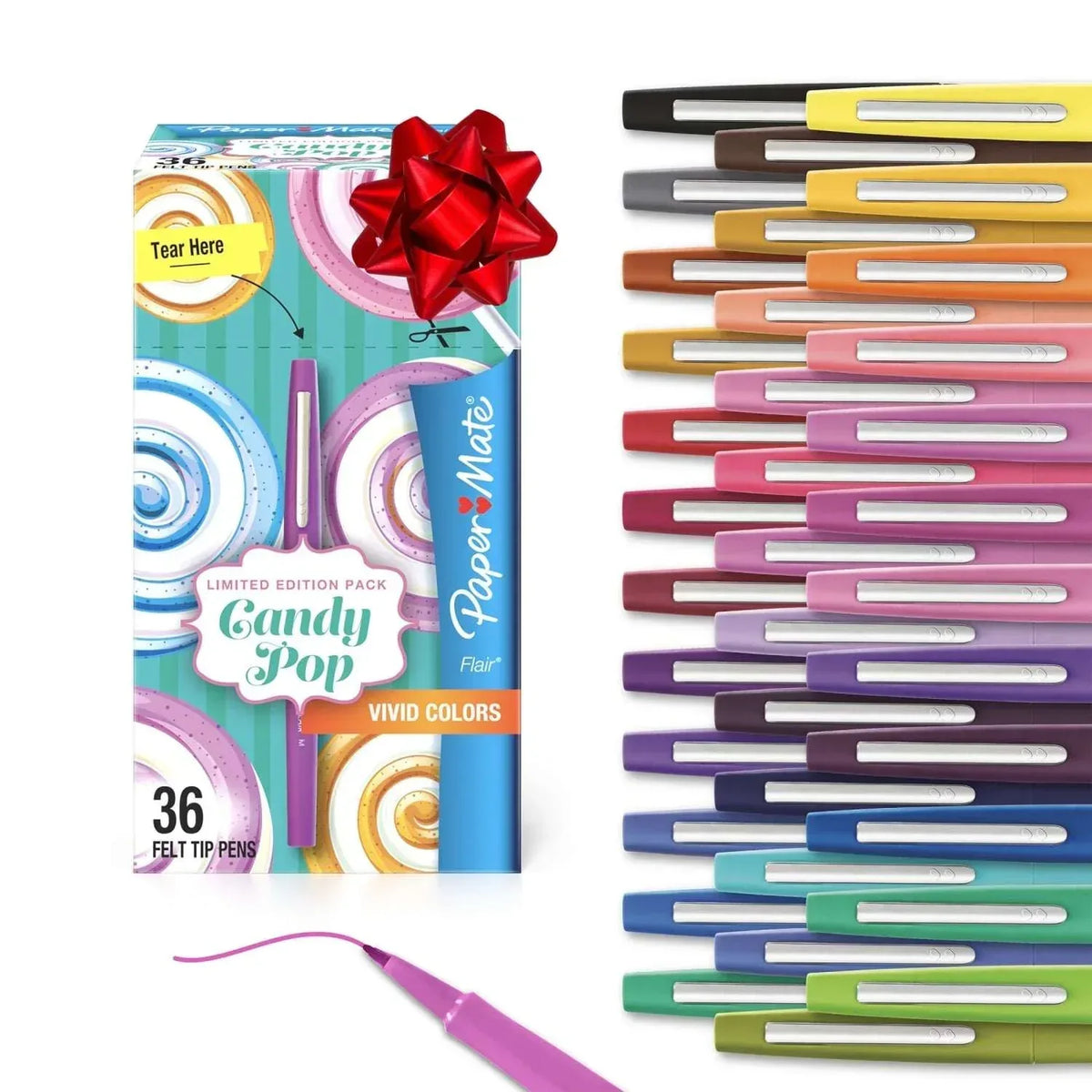 Paper Mate¬Æ Flair¬Æ Felt Tip Pens, Medium Point, Limited Edition Candy Pop Pack, 36 Count - USA MEGA SHOP