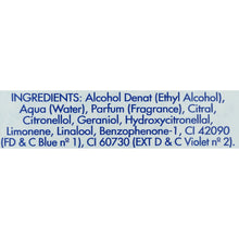 Baby cologne ingredients list text on the package