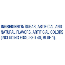 Cotton candy ingredients label with sugar, artificial flavors, and artificial colors