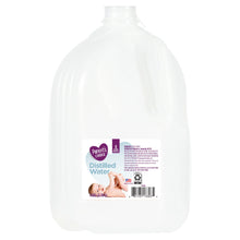 1-gallon distilled water bottle with screw cap and front label