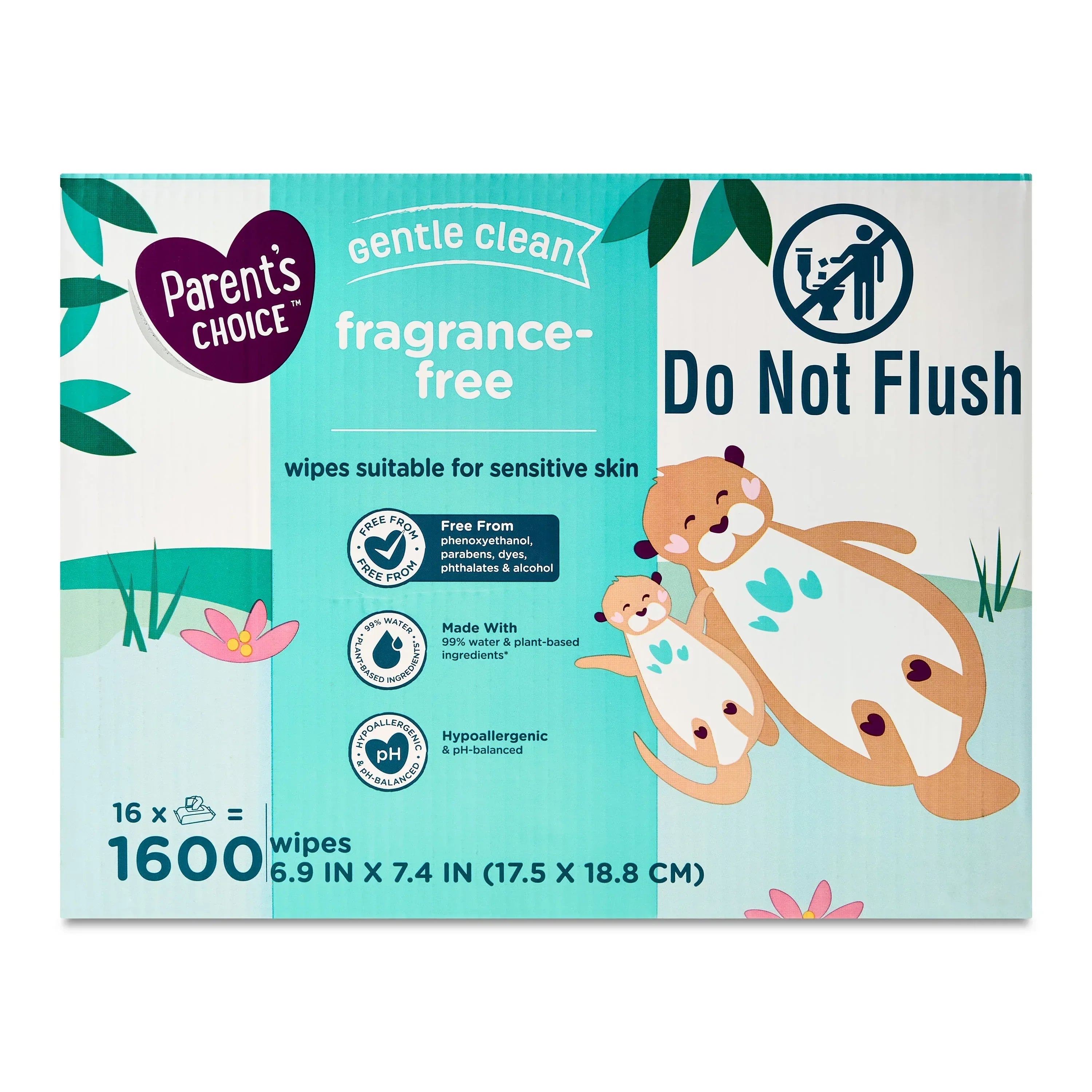 Parent's Choice Fragrance Free Baby Wipes, Travel-Pack, 50 Count