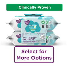 Baby wipes pack, Sensitive Plus fragrance-free, white and teal, 200 count