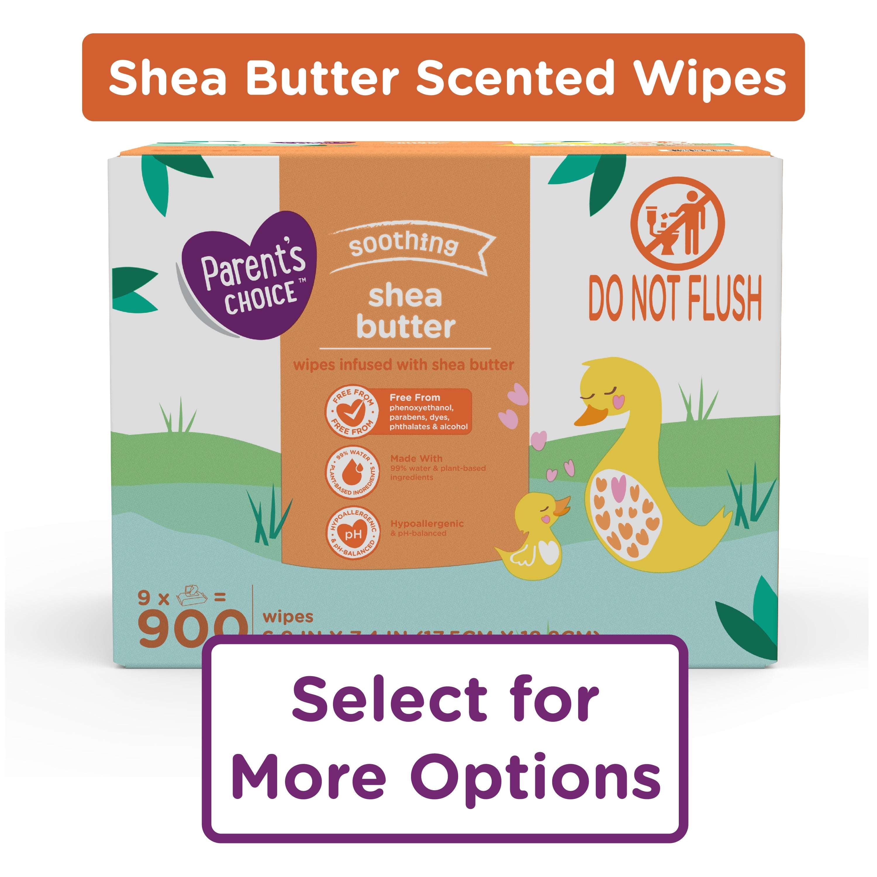 Parent's Choice Soothing Shea Butter Baby Wipes, 300 Count