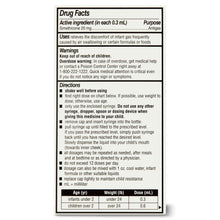 Infants' gas relief drops drug facts panel with simethicone 20 mg and warnings
