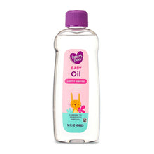Parent's Choice baby oil bottle with purple cap, lightly scented, 14 fl oz