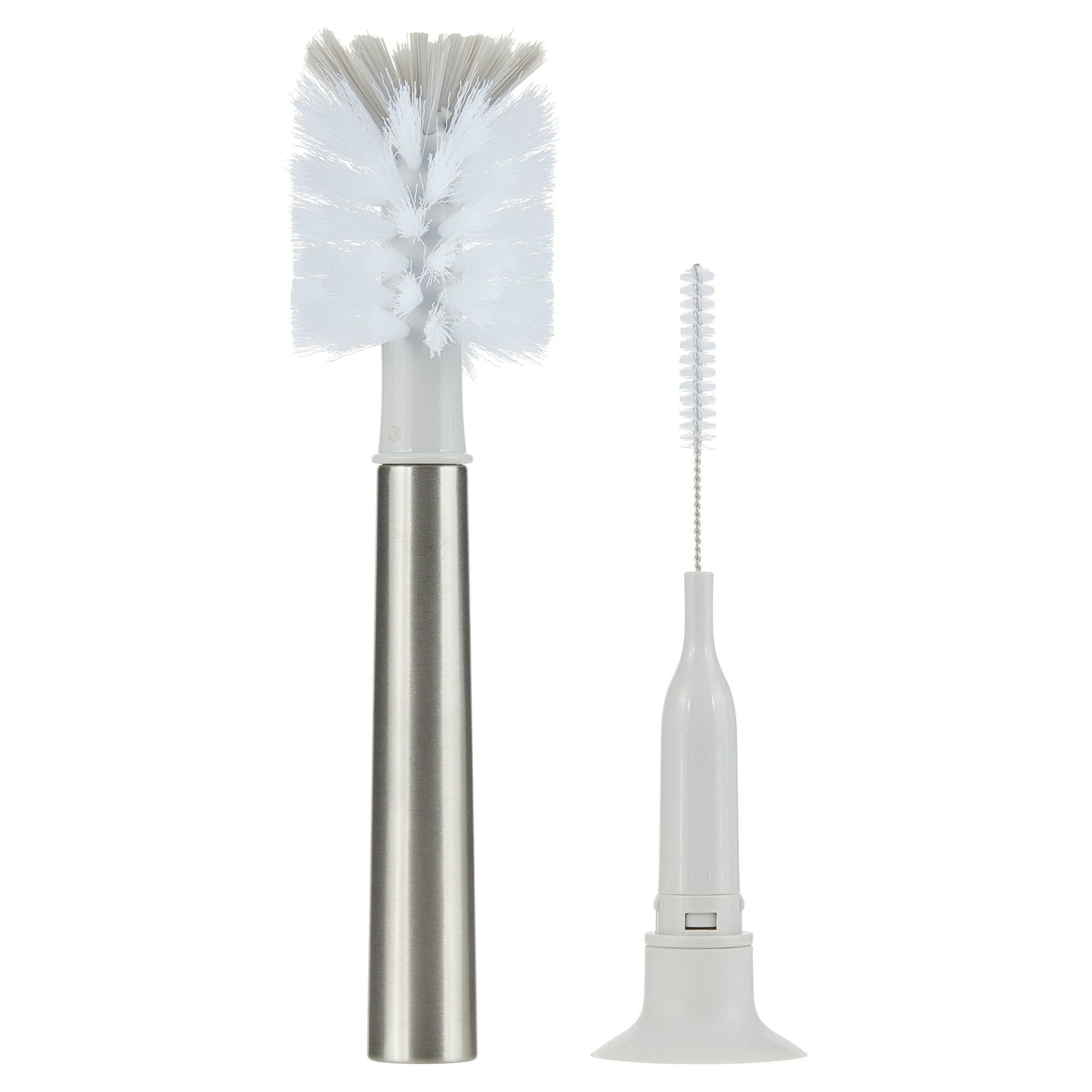 Parent's Choice Brush Breaks Long Handle Stainless Bottle Brush Cleaning Kit with Bottle Brush, Straw Brush, Nipple Brush, 2.63 in, Gray, 1 Piece