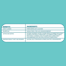 Baby wipes info panel showing ingredients and benefits for gentle cleansing
