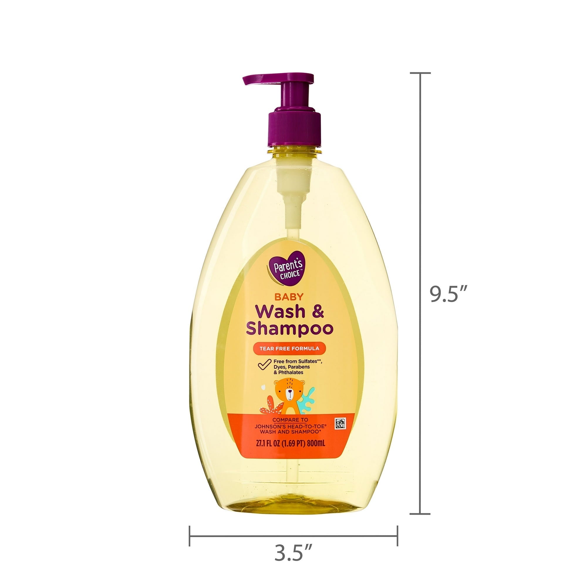 Parent's Choice Gentle Cleansing Infant, Toddler Daily Shampoos with Water, 27.1 fl oz