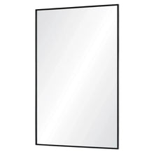 Rectangular wall mirror with matte black frame