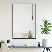 Rectangular wall mirror with black thin frame