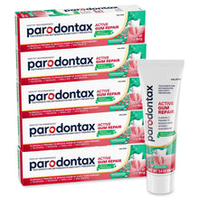 Parodontax Active Gum Repair toothpaste box and tube, mint green and white