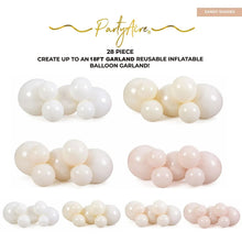 Sandy shades balloon garland set with cream and white reusable PVC balloons, 28 pieces