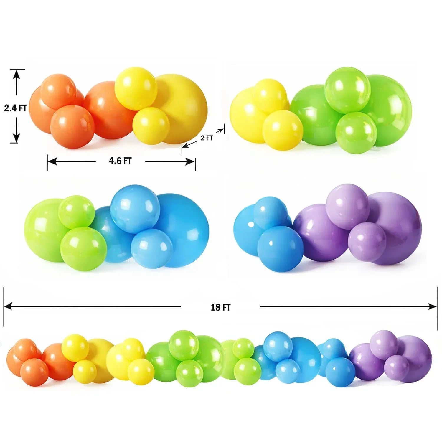 PartyAire 18' Reusable PVC Balloon Arch, 28 pc.