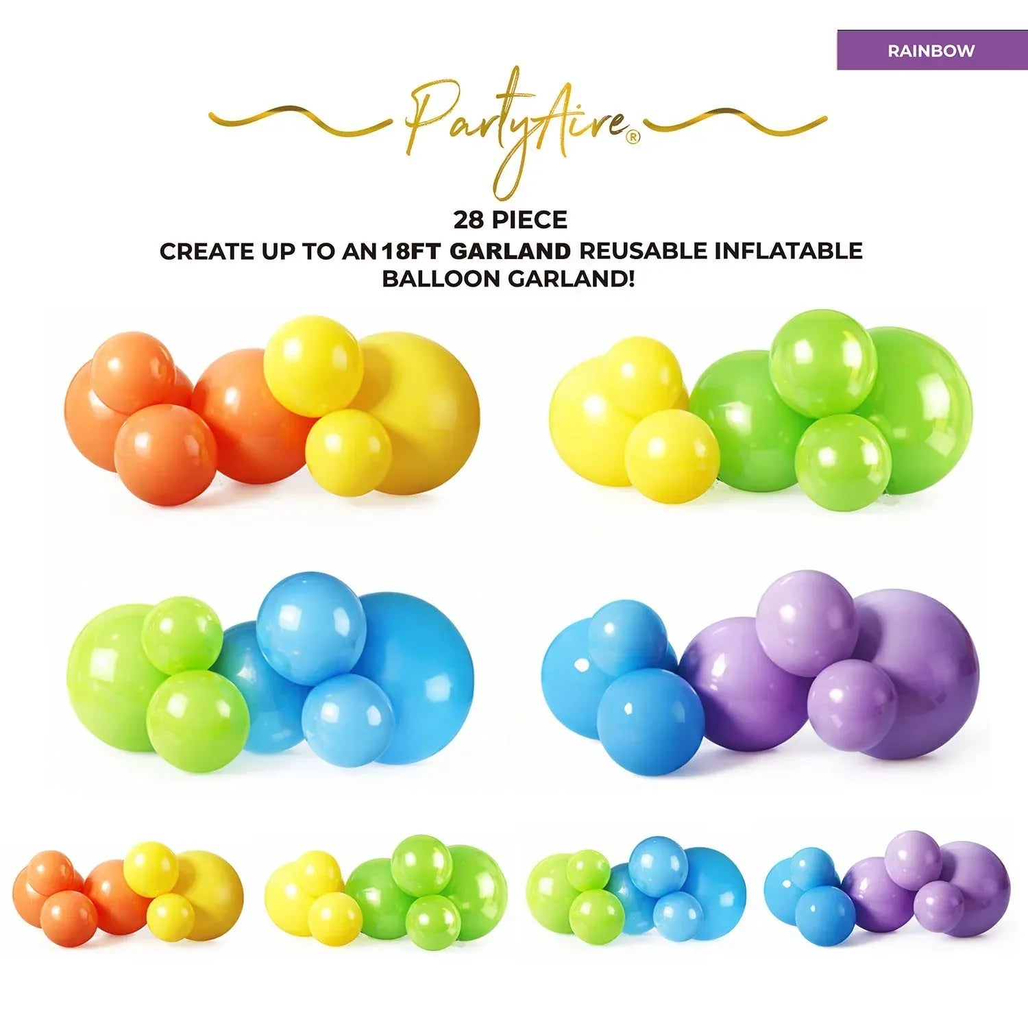PartyAire 18' Reusable PVC Balloon Arch, 28 pc.