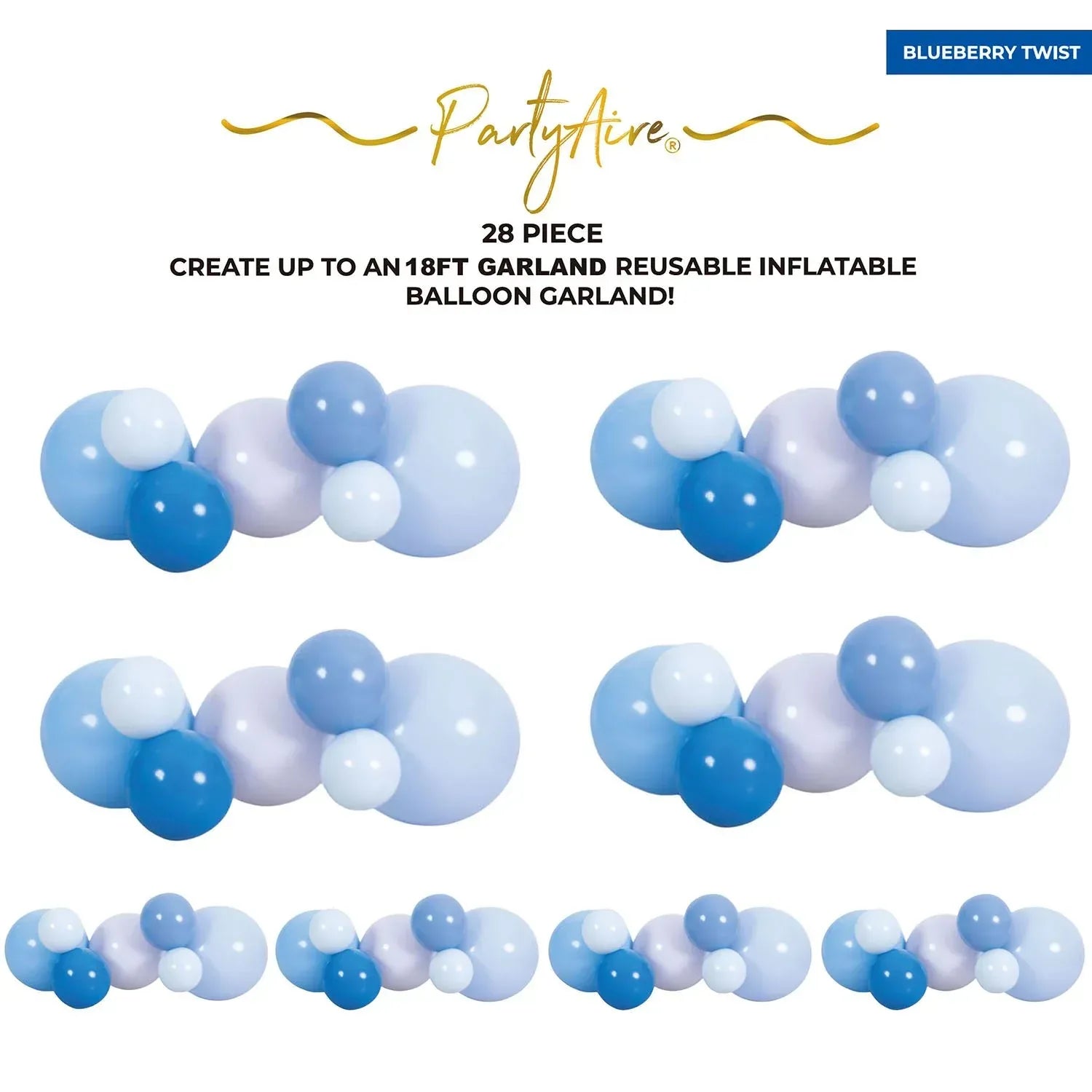 PartyAire 18' Reusable PVC Balloon Arch, 28 pc.
