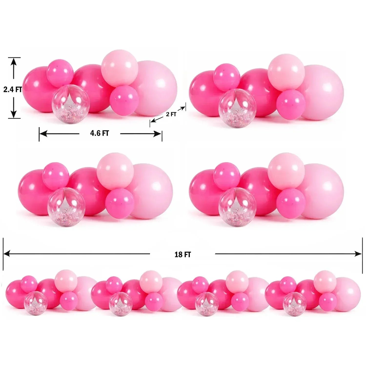 PartyAire 18' Reusable PVC Balloon Arch, 28 pc.