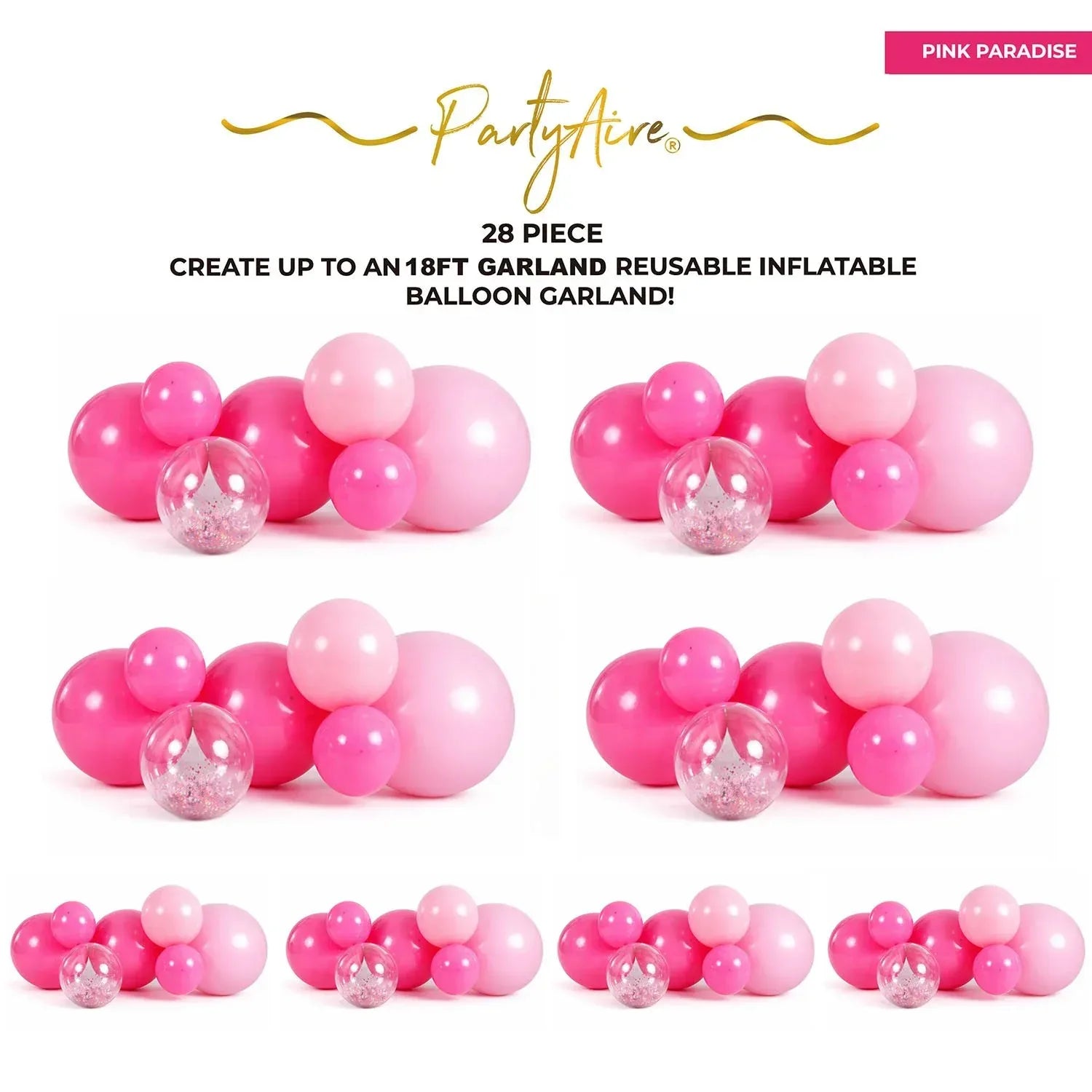 PartyAire 18' Reusable PVC Balloon Arch, 28 pc.