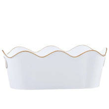 White wavy-edge beverage tub with loop handles