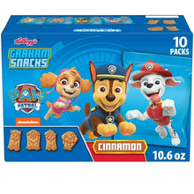 Kellogg's Cinnamon Graham Snacks box with Paw Patrol graphics, 10 packs