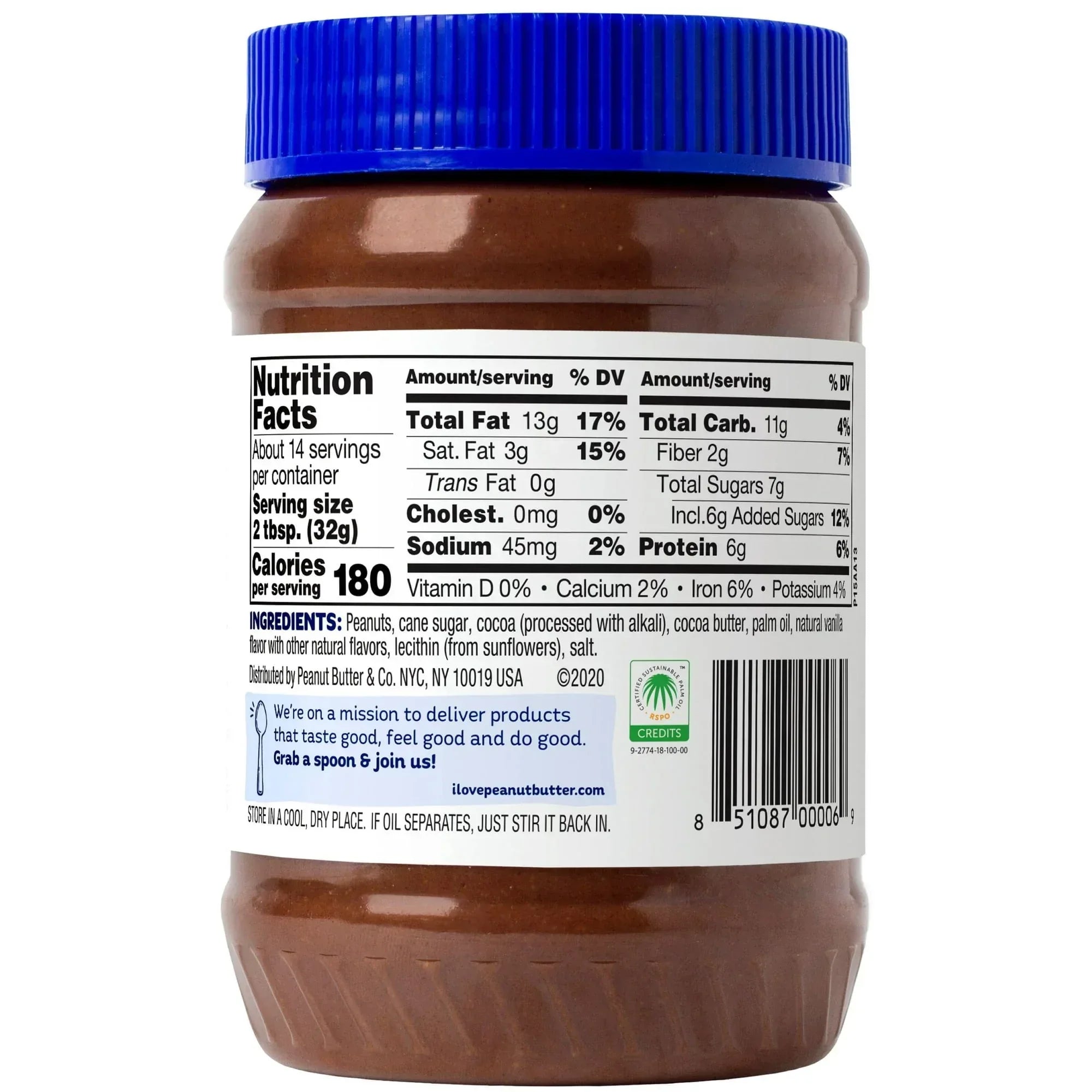 Peanut Butter & Co, Dark Chocolatey Dreams, Peanut Butter Spread, 16 oz