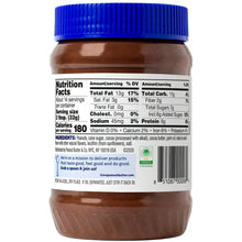 Peanut Butter & Co dark chocolatey dreams peanut butter spread jar with nutrition label