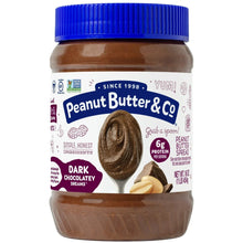 Peanut Butter & Co dark chocolatey dreams peanut butter spread jar with blue lid