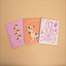 Pearhead spiral notebook set of three, pastel cat-themed covers with spiral binding