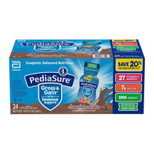 PediaSure Grow & Gain chocolate nutritional shake 24-pack ready-to-drink bottles