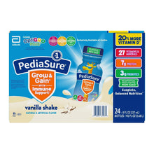 Kids vanilla nutrition shake box with PediaSure branding and growth gain label