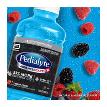 Berry Frost electrolyte drink bottle with fruit illustrations and AdvancedCare label