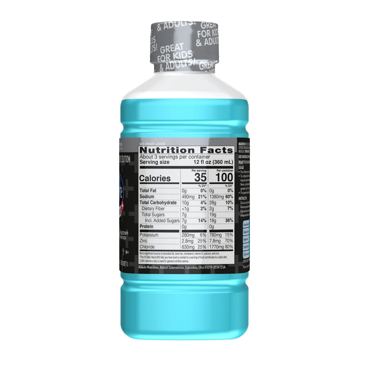 Pedialyte AdvancedCare Plus Electrolyte Drink, Berry Frost, 1 Liter, Pack of 4