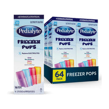 Electrolyte freezer pop variety pack, 64-count box with colorful pops shown
