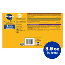 Pedigree wet dog food 3.5 oz 30-count back label with barcode