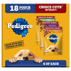 Pedigree Choice Cuts In Gravy Wet Dog Food Chicken Casserole Variety Pack, 3.5 oz Pouches, 18 Count - USA MEGA SHOP