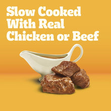 Slow-cooked adult dog wet food with real chicken or beef gravy pouch