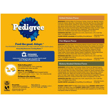 Pedigree Choice Cuts in Gravy dog food variety pack box back with feeding details