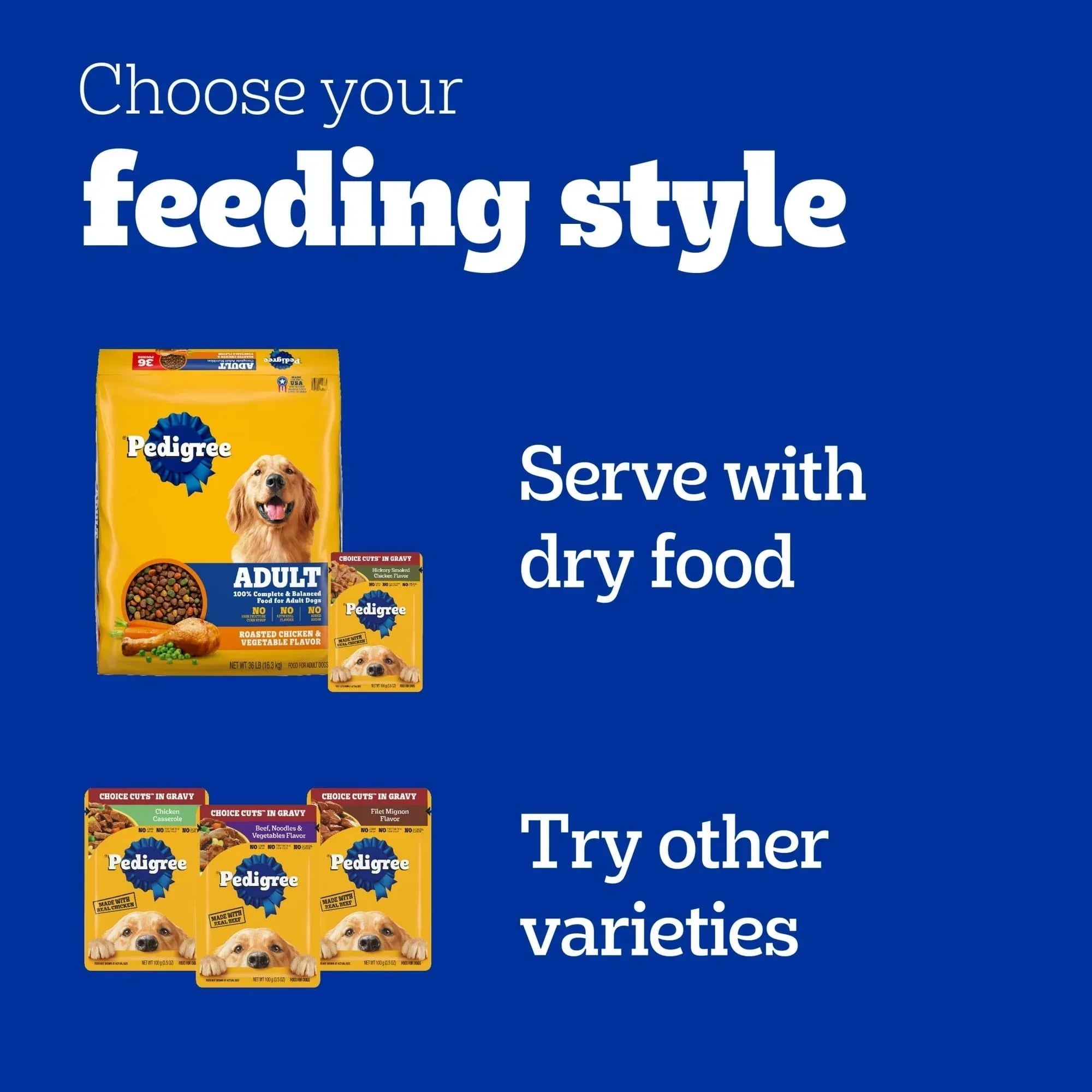 Pedigree Choice Cuts In Gravy Adult Soft Wet Dog Food Variety Pack, 3.5 Oz Pouches (18 Pack)