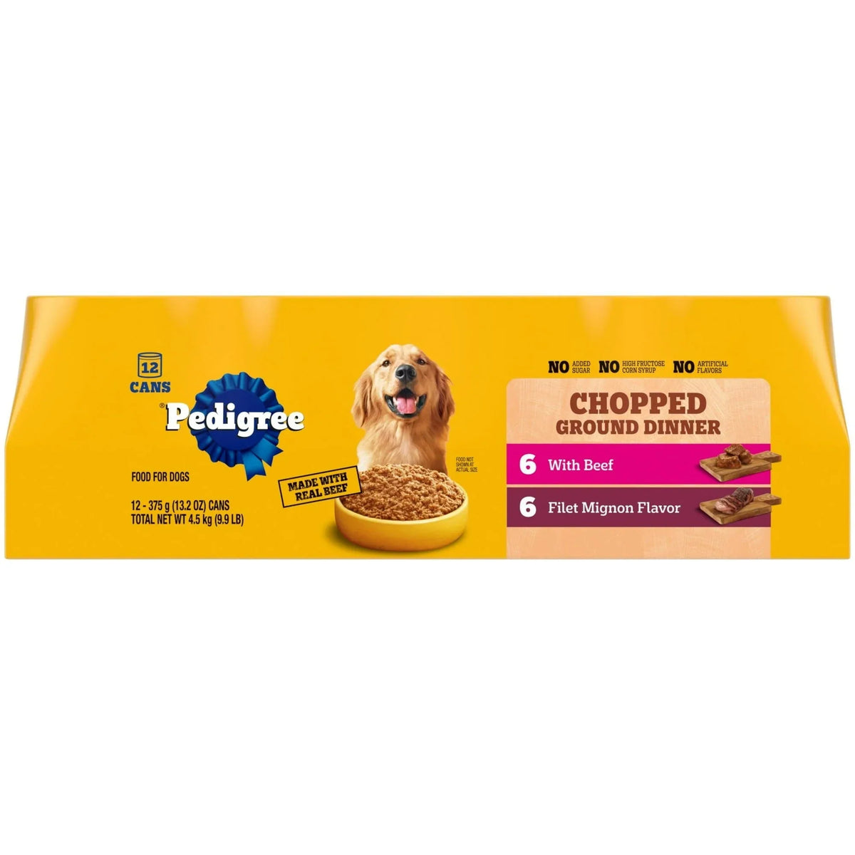 Pedigree Chopped Ground Dinner Filet Mignon & Beef Variety Pack Wet Dog Food, 13.2 Oz. Cans 12 Pack - USA MEGA SHOP