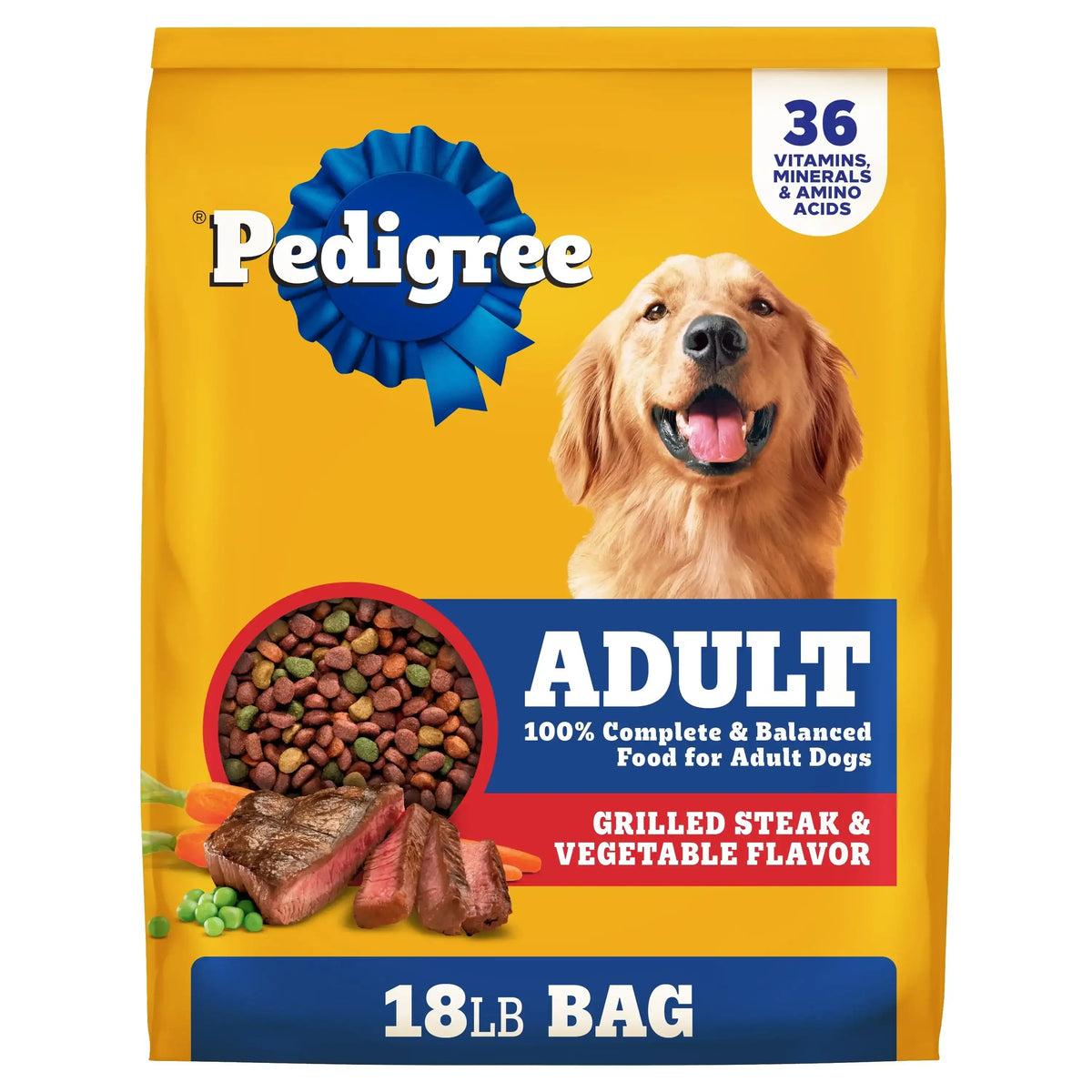 Pedigree Complete Nutrition Adult Dry Dog Food, Grilled Steak & Vegetable Flavor - USA MEGA SHOP
