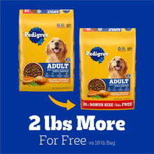 Pedigree Adult dry dog food bags, 2 lb more offer, roasted chicken & veggie flavor