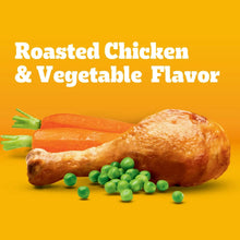 Roasted chicken and vegetable flavored dry dog food with carrot and green peas
