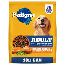 Pedigree Adult dry dog food bag with roasted chicken & vegetable flavor, 18 lb