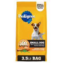 Pedigree small dog dry food bag, roasted chicken rice & vegetable, 3.5 lb