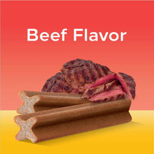 Beef flavor dog chew treats with bone-shaped sticks