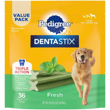 Pedigree Dentastix dog dental chew treats bag with green sticks