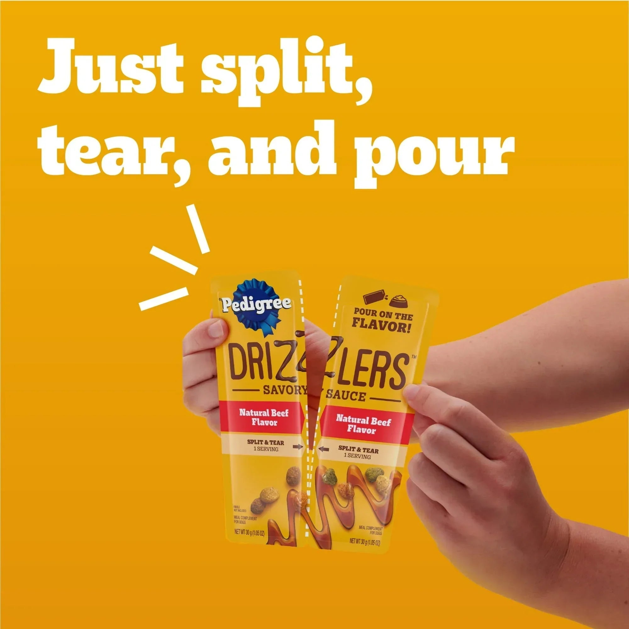 Pedigree Drizzlers Natural Flavor Savory Sauce Wet Dog, 2.1 Oz Twin Pouch (5 Pack)