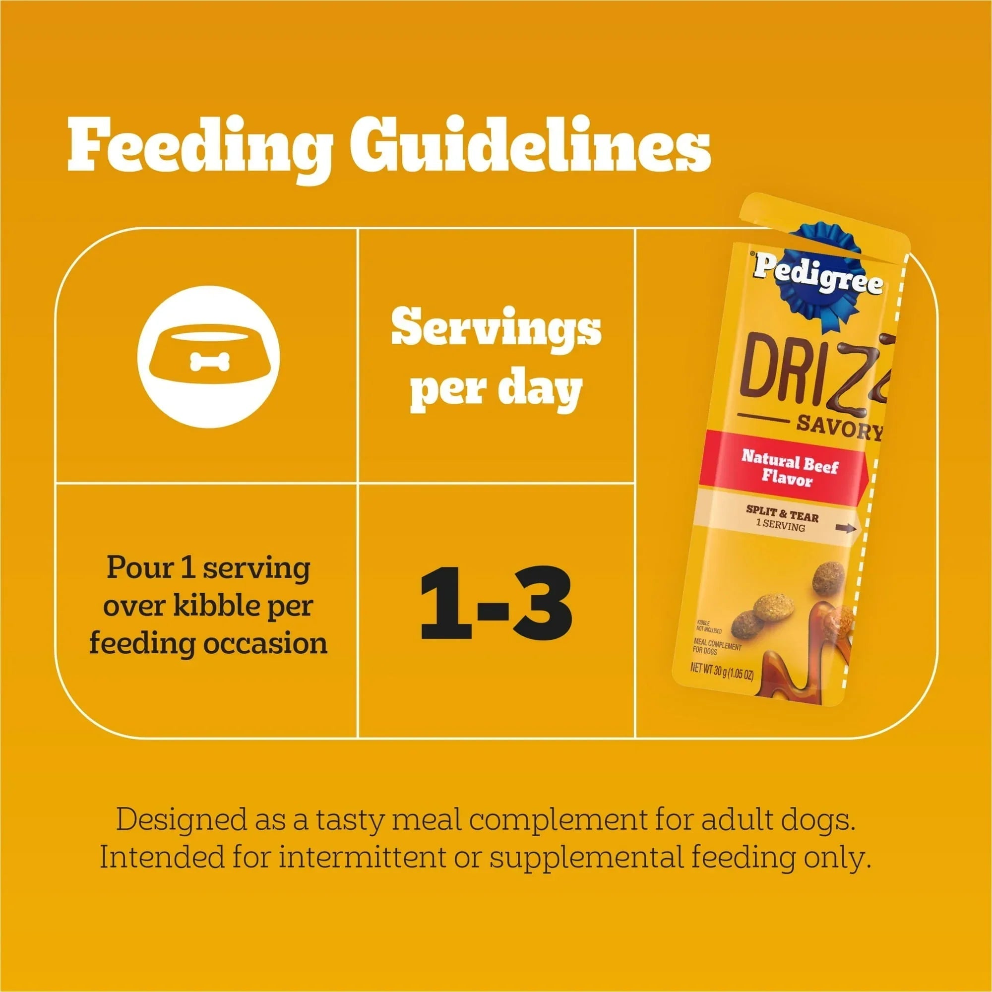 Pedigree Drizzlers Natural Flavor Savory Sauce Wet Dog, 2.1 Oz Twin Pouch (5 Pack)