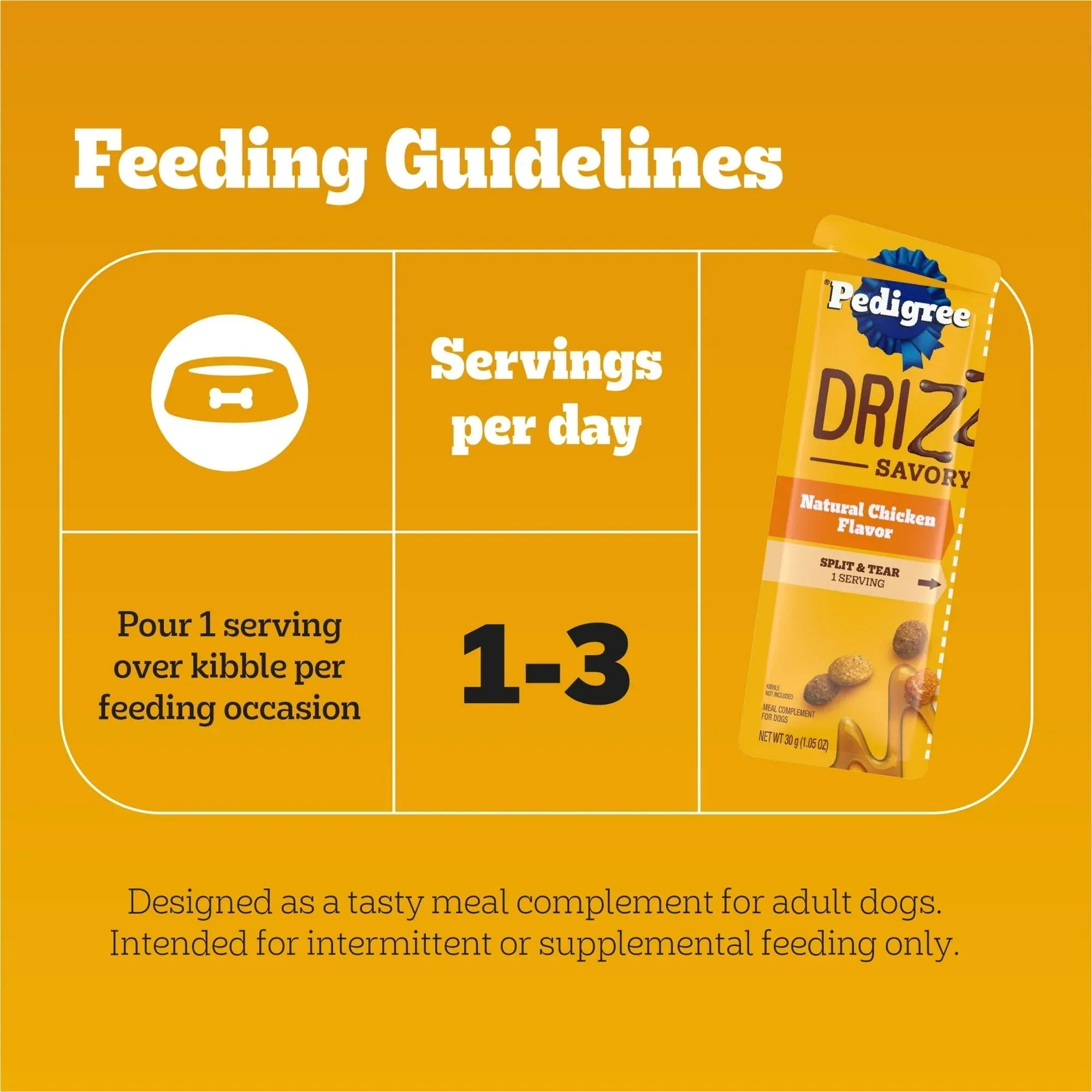 Pedigree Drizzlers Natural Flavor Savory Sauce Wet Dog, 2.1 Oz Twin Pouch (5 Pack)