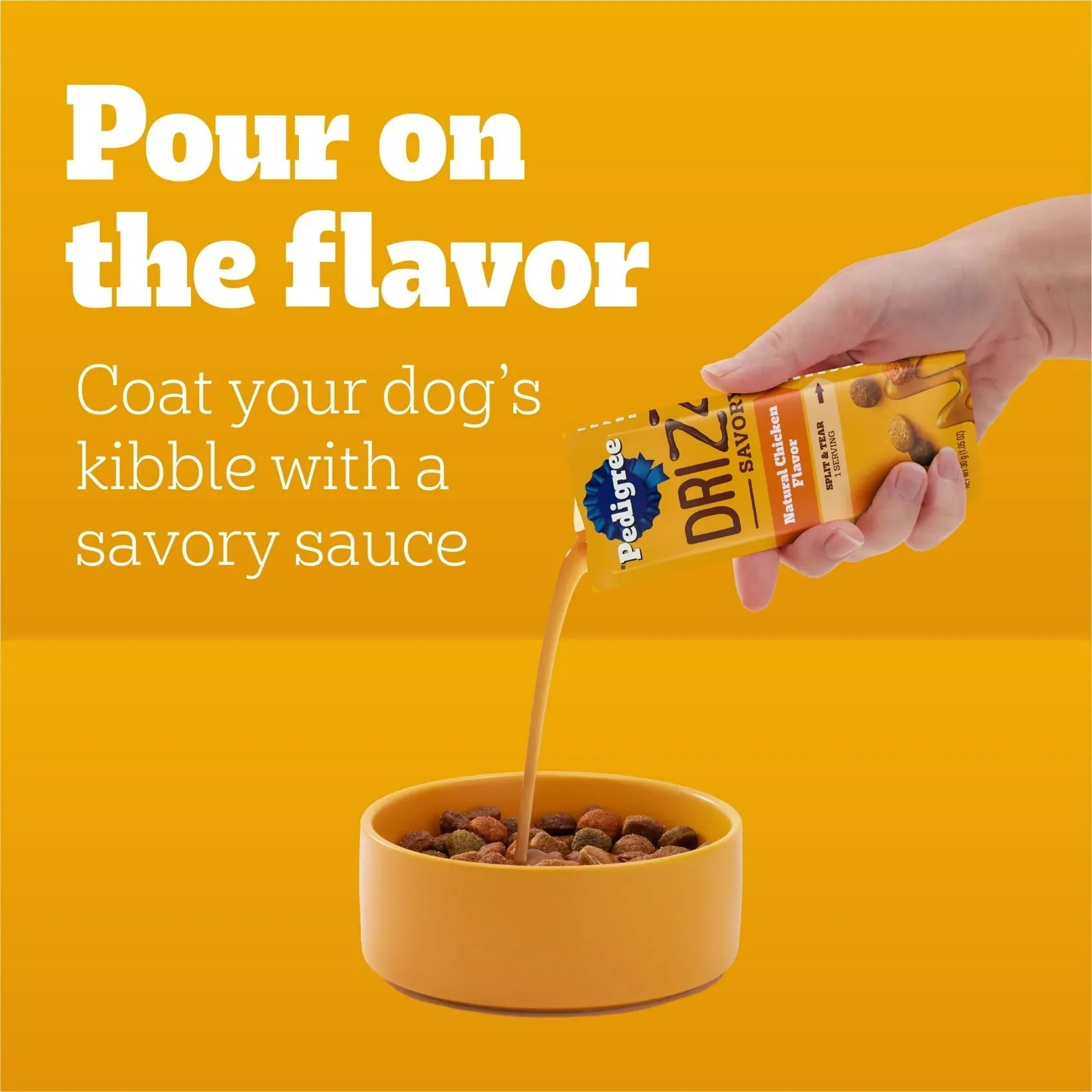 Pedigree Drizzlers Natural Flavor Savory Sauce Wet Dog, 2.1 Oz Twin Pouch (5 Pack)